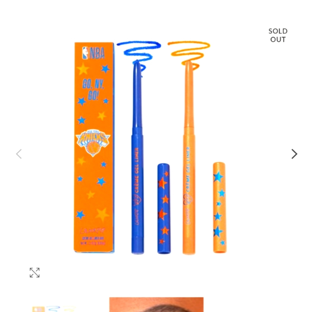 Colourpop NBA Knicks Makeup Bag, Go NY Gel Eyeliner Duo & Knicks Glitter Gel - Picture 7 of 11
